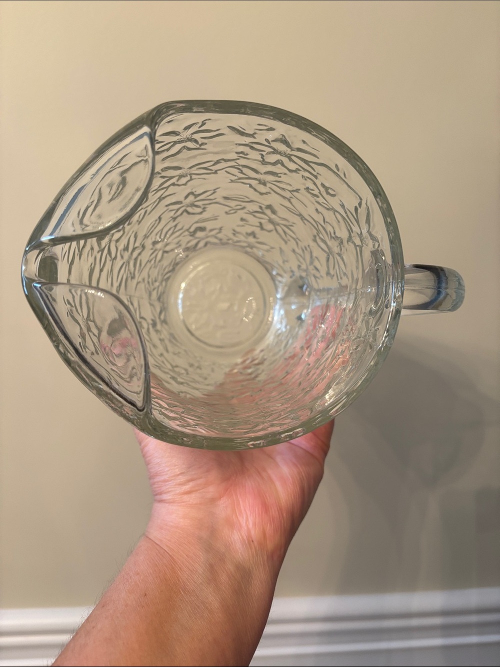 Princess House (Fantasia) Clear Textured Glass Pitcher - Picture 4 of 4